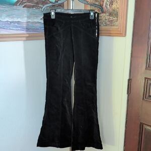 Free People Black Velvet Flare Pants